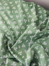 Olive green ticking with small flowers. Spain c.1900 - 104×154 cm