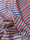 Orange and blue striped ticking. Finland c.1930 - 53 cm × 3.8 meters (2 pieces avail.)