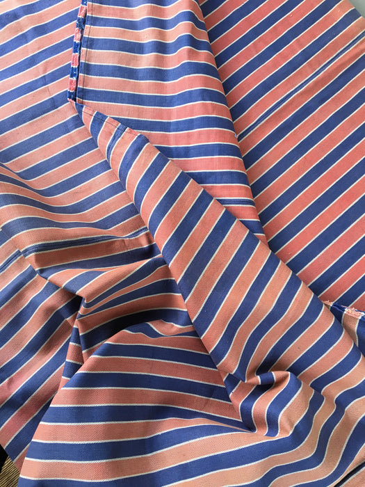 Orange and blue striped ticking. Finland c.1930 - 53 cm × 3.8 meters (2 pieces avail.)