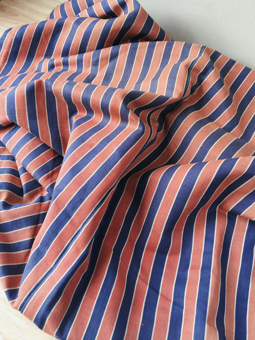 Orange and blue striped ticking. Finland c.1930 - 53 cm × 3.8 meters (2 pieces avail.)