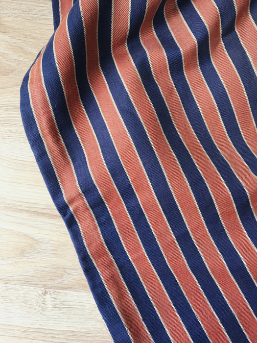 Orange and blue striped ticking. Finland c.1930 - 53 cm × 3.8 meters (2 pieces avail.)