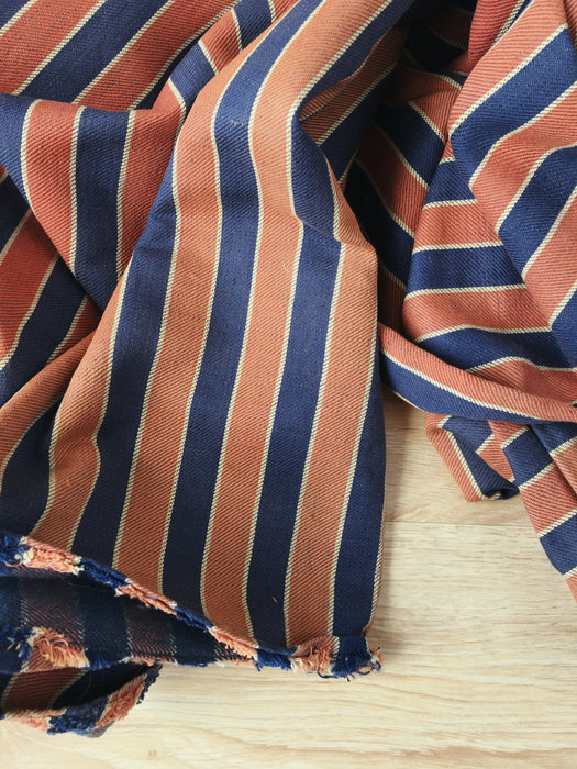 Orange and blue striped ticking. Finland c.1930 - 53 cm × 3.8 meters (2 pieces avail.)