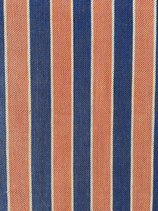 Orange and blue striped ticking. Finland c.1930 - 53 cm × 3.8 meters (2 pieces avail.)