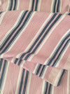 Narrow red, blue and white stripes ticking. Finland c.1900 - 58 cm × 3.8 meters (2 pieces avail.)
