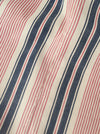 Narrow red, blue and white stripes ticking. Finland c.1900 - 58 cm × 3.8 meters (2 pieces avail.)