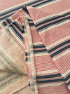 Narrow red, blue and white stripes ticking. Finland c.1900 - 58 cm × 3.8 meters (2 pieces avail.)