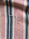 Narrow red, blue and white stripes ticking. Finland c.1900 - 58 cm × 3.8 meters (2 pieces avail.)