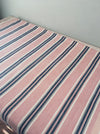 Narrow red, blue and white stripes ticking. Finland c.1900 - 58 cm × 3.8 meters (2 pieces avail.)