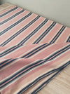 Narrow red, blue and white stripes ticking. Finland c.1900 - 58 cm × 3.8 meters (2 pieces avail.)
