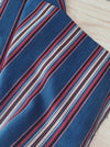 Multicolor striped ticking in blue, red and white. Very rare. Finland c.1900