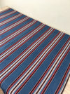 Multicolor striped ticking in blue, red and white. Very rare. Finland c.1900