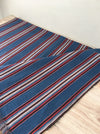 Multicolor striped ticking in blue, red and white. Very rare. Finland c.1900