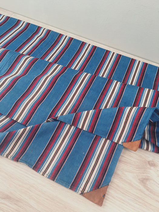 Cover in multicolored blue, red, and white stripes. Finland c.1900 - 114×188 cm 