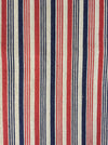 Extraordinary ticking, in linen tow. Blue, red, and white stripes. Finland c.1900 - 56 cm × 3.8 meters (2 pieces avail.)