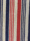 Extraordinary ticking, in linen tow. Blue, red, and white stripes. Finland c.1900 - 56 cm × 3.8 meters (2 pieces avail.)