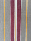 Finnish ticking  in burgundy, gray, and thin yellow stripes. c.1900 - 138 cm × 1.62 meters