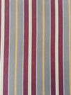 Finnish ticking  in burgundy, gray, and thin yellow stripes. c.1900 - 138 cm × 1.62 meters