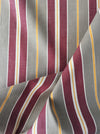 Finnish ticking  in burgundy, gray, and thin yellow stripes. c.1900 - 138 cm × 1.62 meters