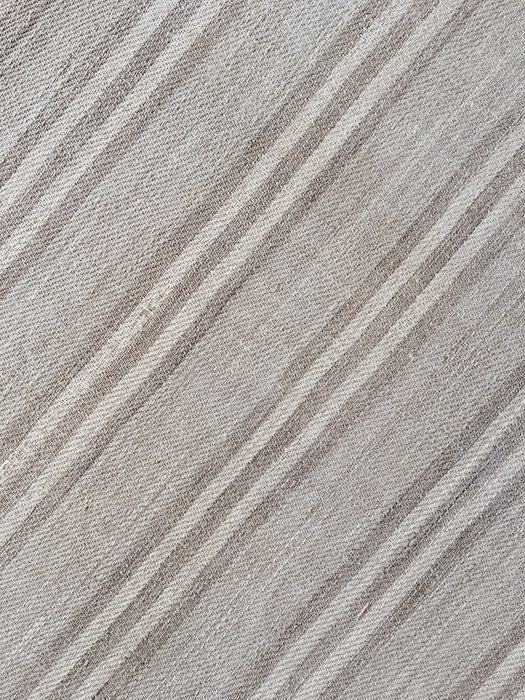 Grey linen striped ticking. Finland c.1900 - 60 cm × 2.7 meters