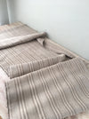 Grey linen striped ticking. Finland c.1900 - 60 cm × 2.7 meters