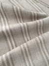Grey linen striped ticking. Finland c.1900 - 60 cm × 2.7 meters
