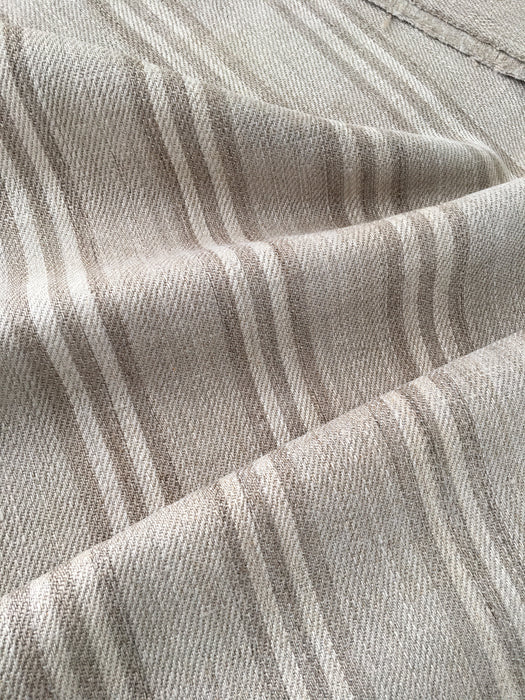 Grey linen striped ticking. Finland c.1900 - 60 cm × 2.7 meters