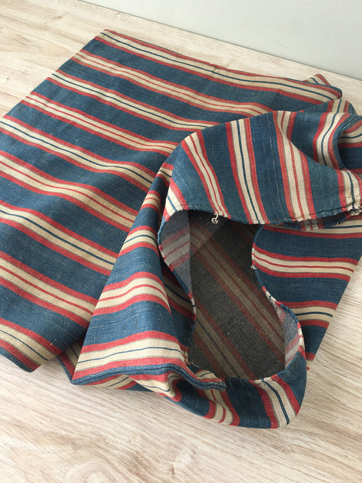 Cover in multicolor striped ticking blue, red, white. A treasure. Finland c.1900