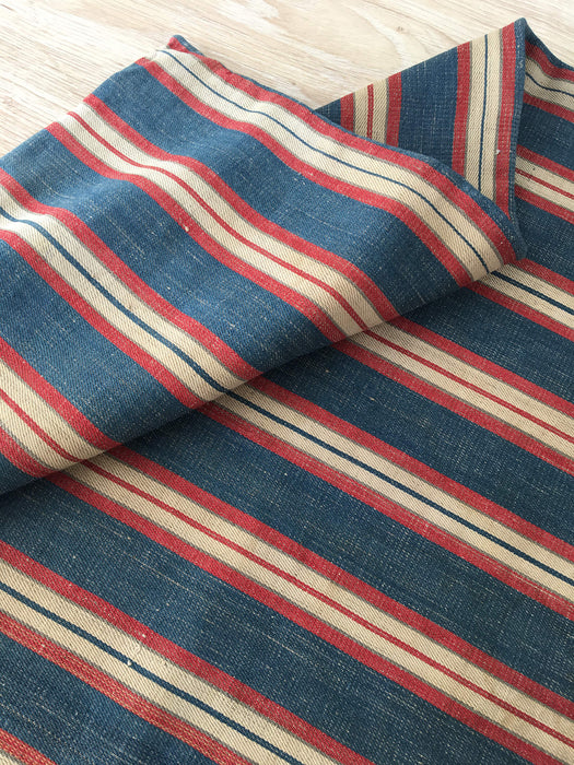 Cover in multicolor striped ticking blue, red, white. A treasure. Finland c.1900