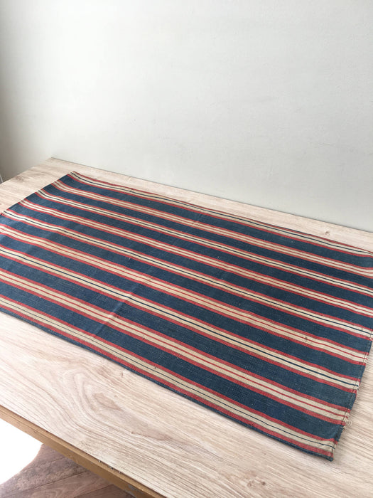 Cover in multicolor striped ticking blue, red, white. A treasure. Finland c.1900