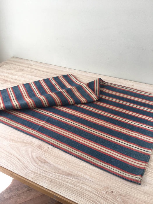 Cover in multicolor striped ticking blue, red, white. A treasure. Finland c.1900