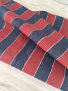Finnish ticking in red and blue stripes. Extraordinary. Rustic. c.1900 - 55 cm × 3 meters (2 pieces avail.)
