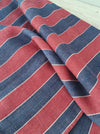 Finnish ticking in red and blue stripes. Extraordinary. Rustic. c.1900 - 55 cm × 3 meters (2 pieces avail.)
