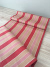 Finnish ticking in tan, red, and white stripes. c.1930 - 94 cm × 2.5 meters (5 m avail.)