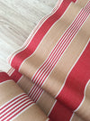 Finnish ticking in tan, red, and white stripes. c.1930 - 94 cm × 2.5 meters (5 m avail.)