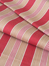 Finnish ticking in tan, red, and white stripes. c.1930 - 94 cm × 2.5 meters (5 m avail.)