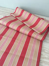 Finnish ticking in tan, red, and white stripes. c.1930 - 94 cm × 2.5 meters (5 m avail.)