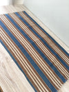 Finnish ticking cover in denim blue and brown stripes. c.1910 very antique and precious - 53×87 cm