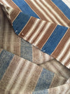 Finnish ticking cover in denim blue and brown stripes. c.1910 very antique and precious - 53×87 cm