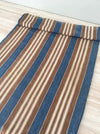 Finnish ticking cover in denim blue and brown stripes. c.1910 very antique and precious - 53×87 cm