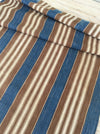 Finnish ticking cover in denim blue and brown stripes. c.1910 very antique and precious - 53×87 cm