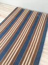Finnish ticking cover in denim blue and brown stripes. c.1910 very antique and precious - 53×87 cm