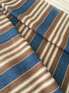 Finnish ticking cover in denim blue and brown stripes. c.1910 very antique and precious - 53×87 cm