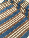 Finnish ticking cover in denim blue and brown stripes. c.1910 very antique and precious - 53×87 cm