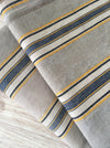 Finnish ticking cover in grey, white, and yellow stripes. c.1900 very antique and precious - 49×90 cm