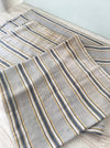 Finnish ticking cover in grey, white, and yellow stripes. c.1900 very antique and precious - 49×90 cm