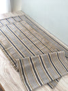 Finnish ticking cover in grey, white, and yellow stripes. c.1900 very antique and precious - 49×90 cm
