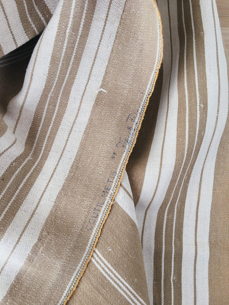 Neutral Stripes Antique European Ticking Fabric Recovered Panels REC-FR-004 - Ticking Depot