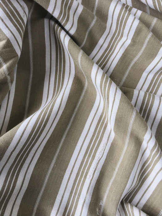 Greenish beige striped ticking. France c.1900 - 4.4 meters