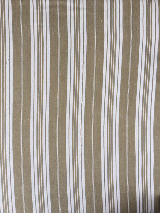 Greenish beige striped ticking. France c.1900 - 4.4 meters