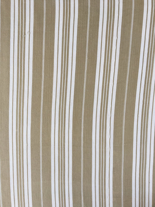 Greenish beige striped ticking. France c.1900 - 4.4 meters
